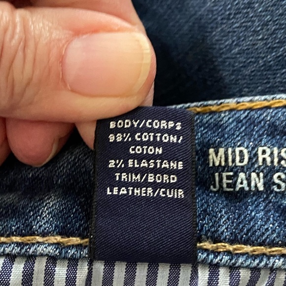 Lands' End Mid Rise Slim Jean Medium Blue Wash Slim Straight Leg Size 10 - Picture 5 of 12